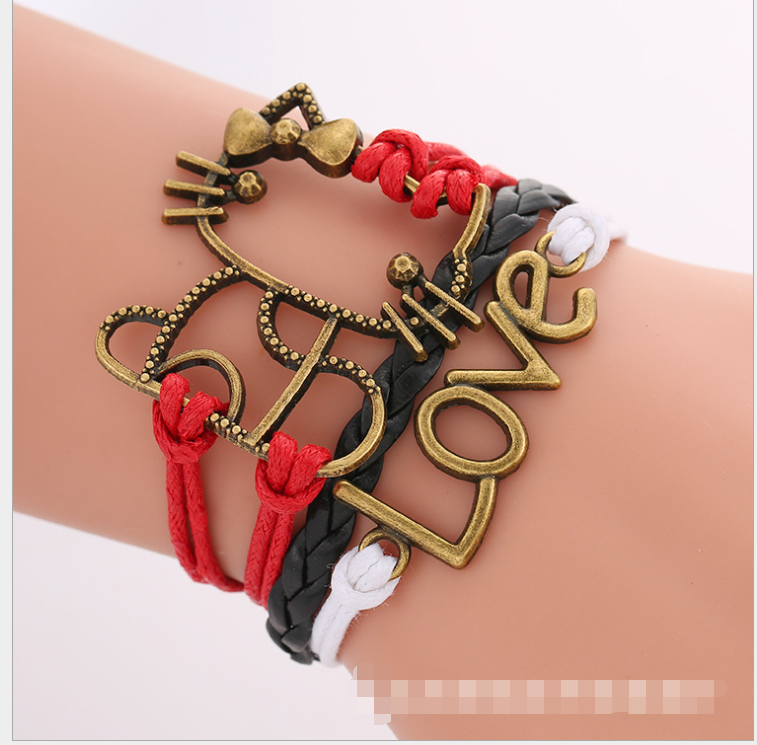 European and American big-name multi-layer woven bracelet bracelet rope