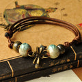 Hand-knitted ceramic bead bracelet