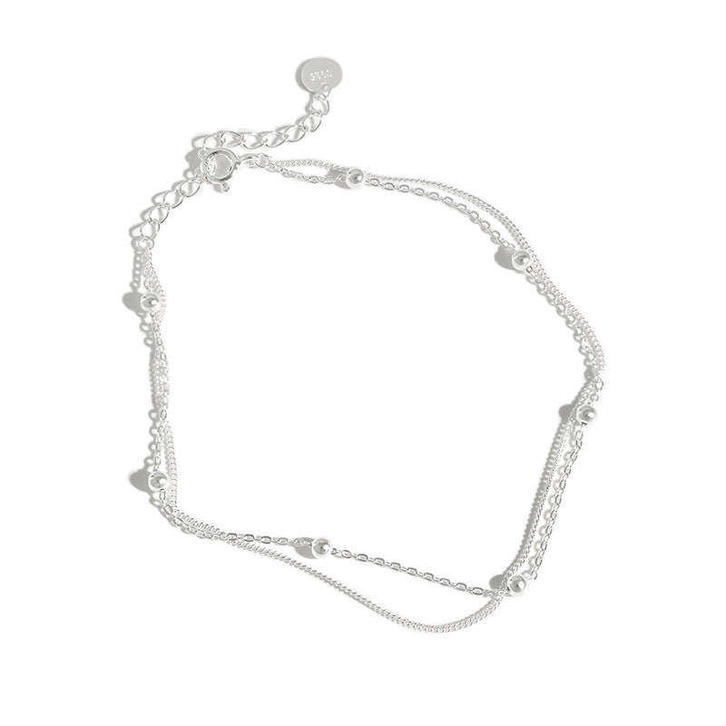 Wild double bead chain anklet