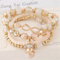 Crystal figure eight crown drop bracelet