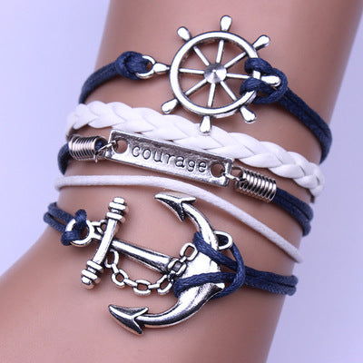 Vintage anchor, rudder, courage