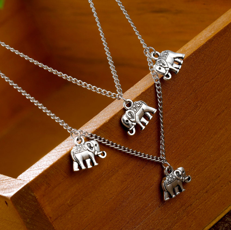 Retro fashion personality elephant multi-layer necklace