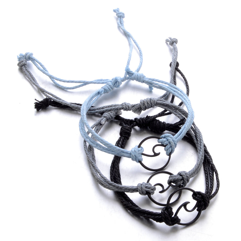 Kittenup Multi-layer Wave Bracelet for Women Men Adjustable Handmade Weave Rope Jewelry Bohemian Accessories