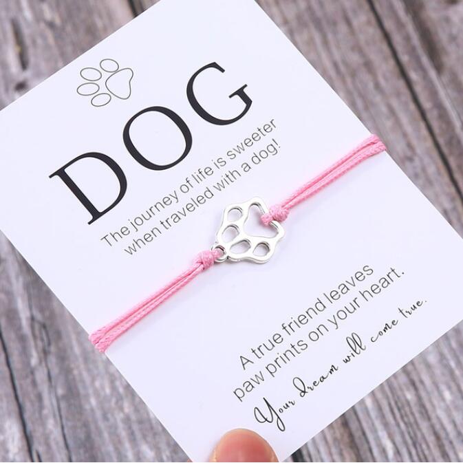 Paw Print Dog Lover Friendship Bracelet