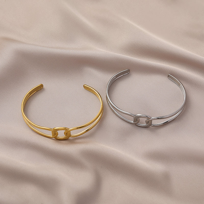Stainless Steel Square Interlaced Line  Bracelet