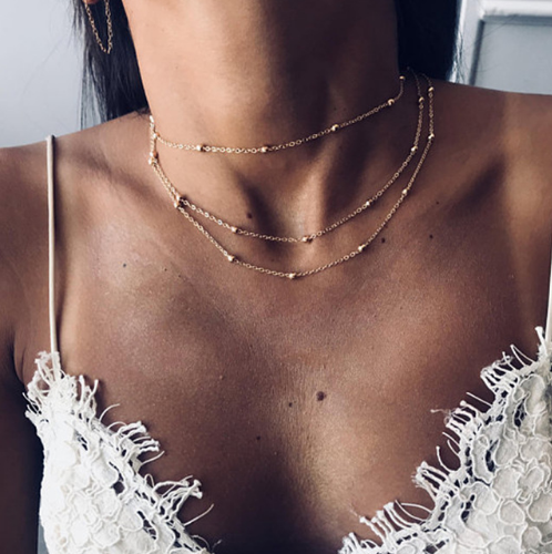 Multi-layer necklace necklace multi-layer pendant bead chain