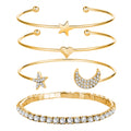 Stars and moon four-piece bracelet set