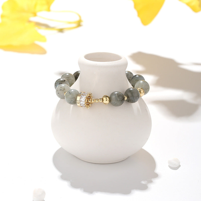 Moonstone Small Waist Transfer Bead Bracelet Women Design Small Light Luxury