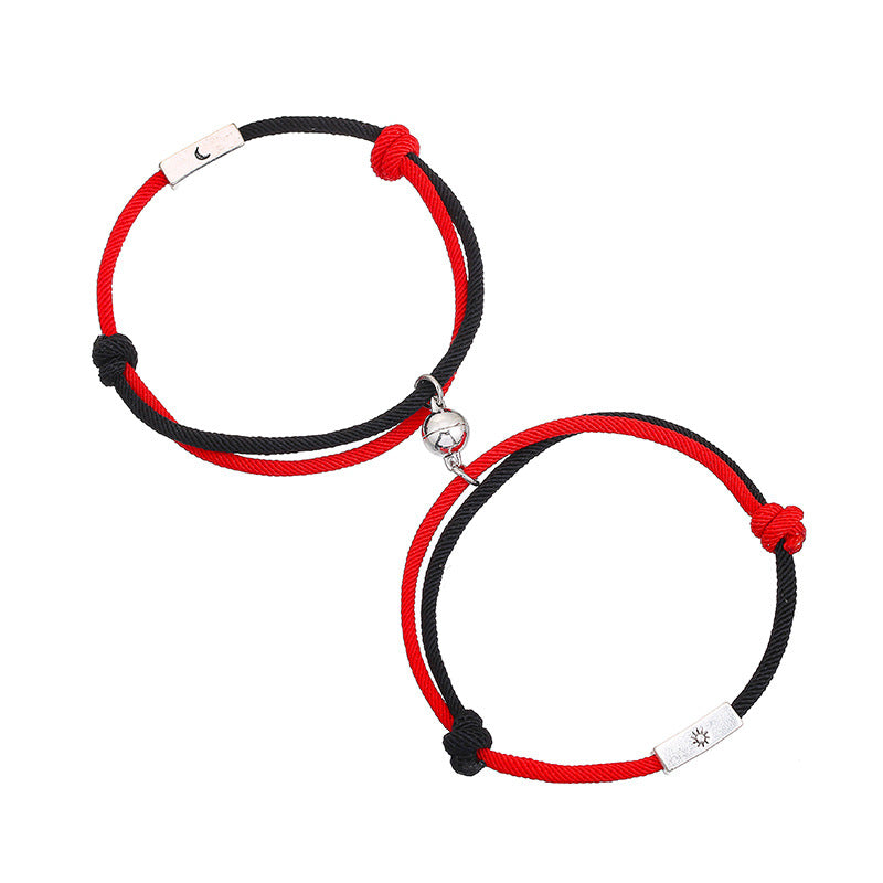 Two-tone Milanese rope couple bracelet