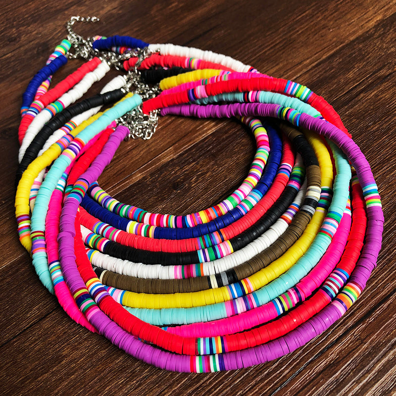 6MM mixed color soft clay necklace clavicle chain