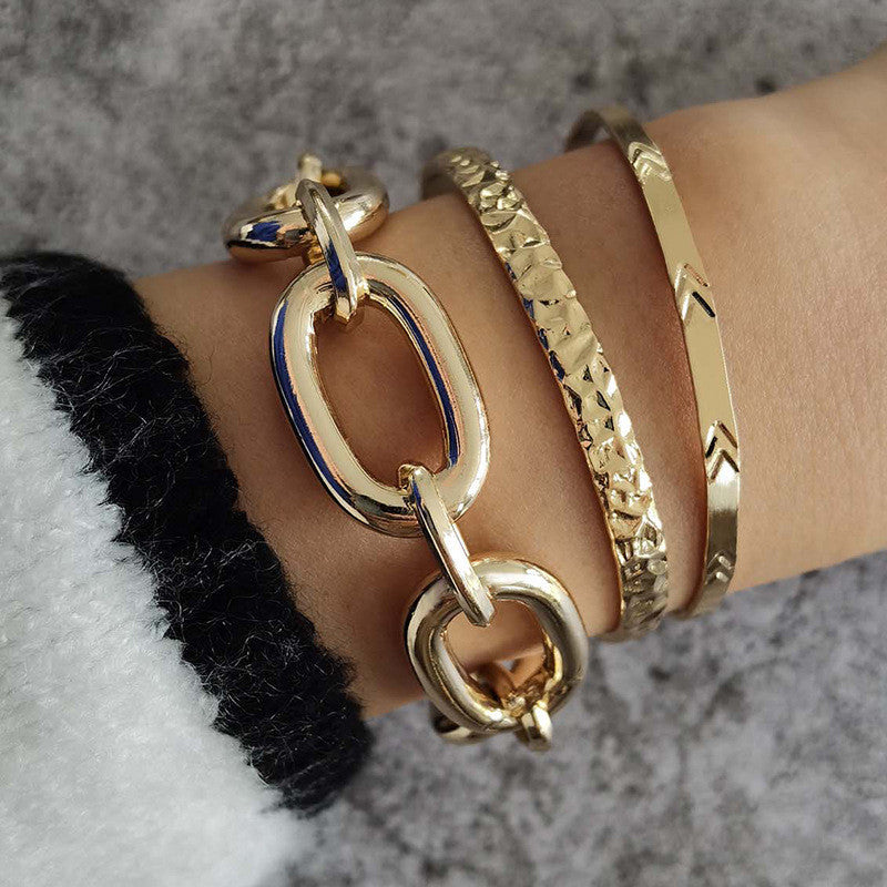 Arrow Bump Surface  Bracelet Thick Chain Bracelet