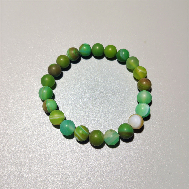 Natural Green Striped Agate Bracelet Gift