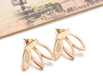 Personality Simple Fashion Fashion Street Shoot Hollow Lotus Women's Stud Earrings