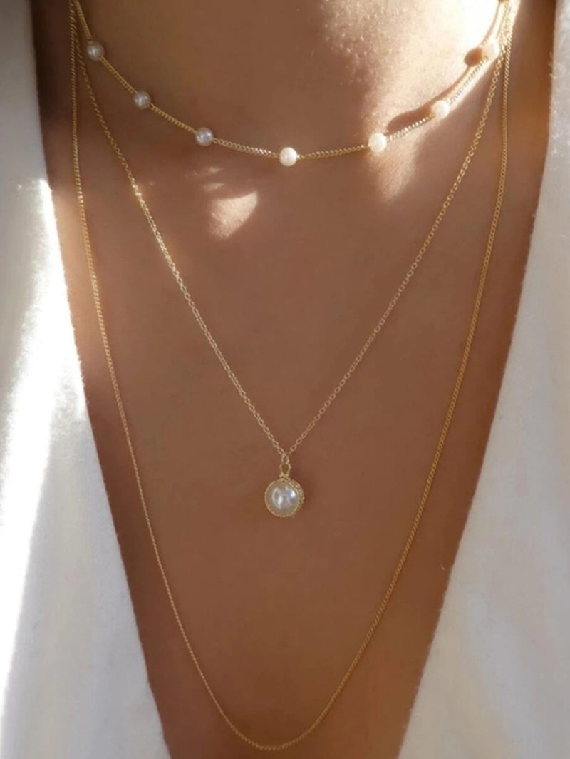 Necklace Simple Double Layer Small Peach Heart With Diamonds