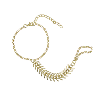 Punk fish bone bracelet back link bracelet