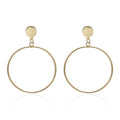 Geometric metal round earrings