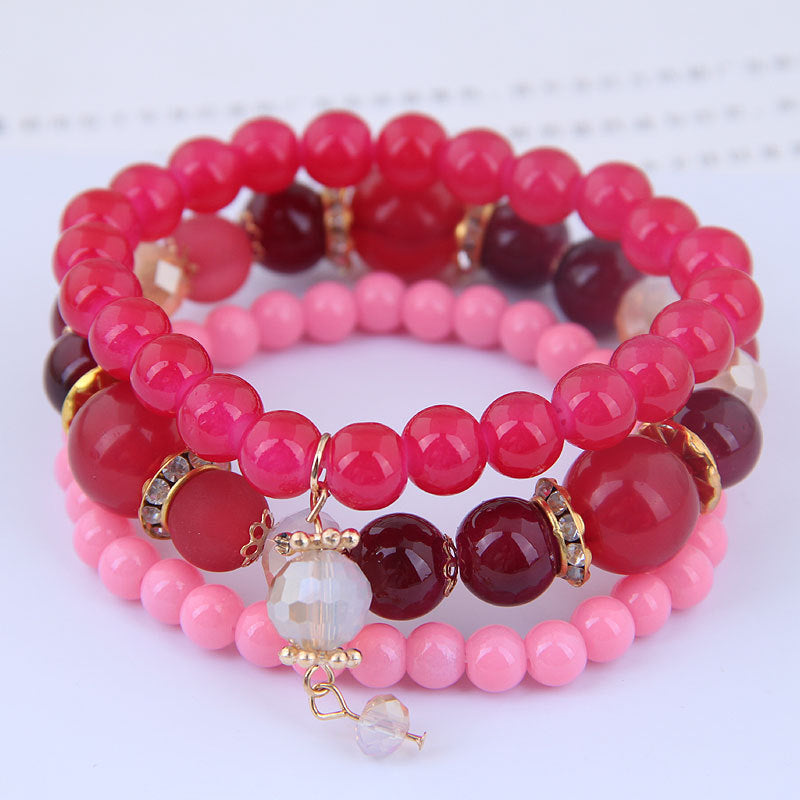 Bohemian spring and summer multi-layer stretch rope handmade beaded bracelet