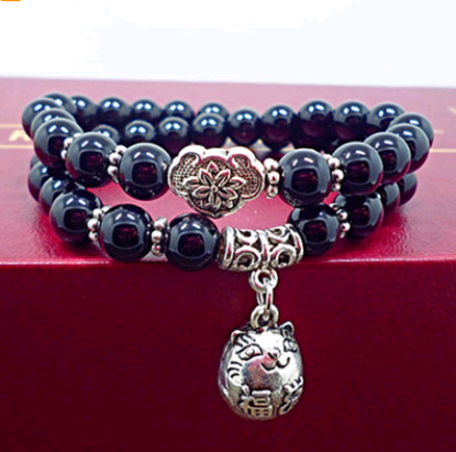 Cute Little Elephant Charm Beaded Bracelet