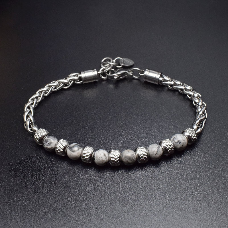 Stainless steel adjustable 6mm tiger's eye bracelet