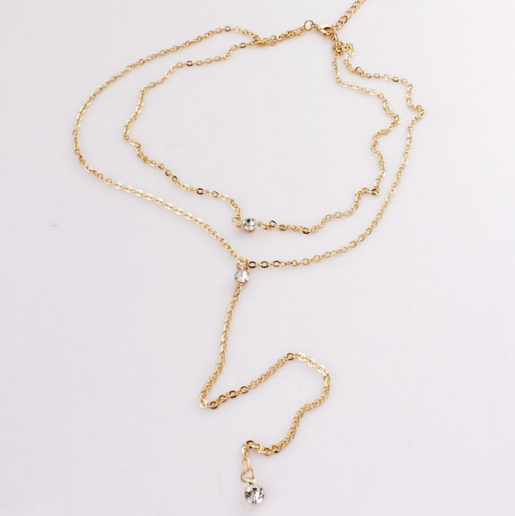 Fringed Pearl Double Pendant Necklace