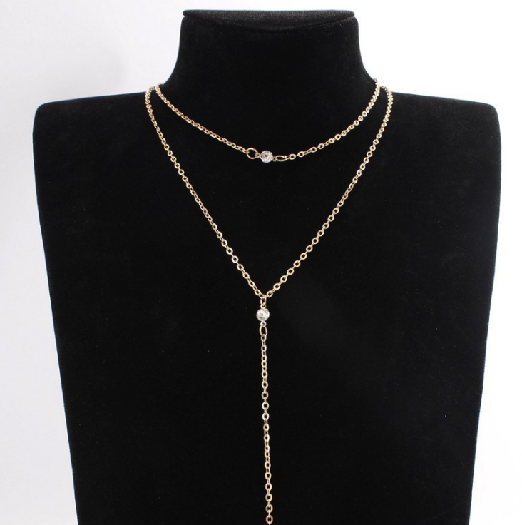 Fringed Pearl Double Pendant Necklace