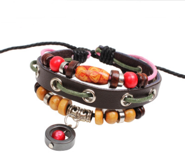 Leather Bracelet Jiangshan Little Redwood Beaded Beaded Jewelry Fashion Jewelry