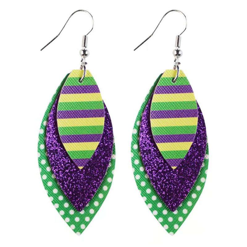 Multi-Layer Stitching Leather Earrings