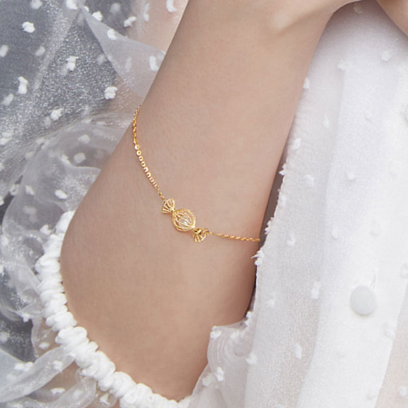 Candy plated 18k yellow gold bracelet