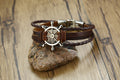 Alloy buckle rudder leather bracelet