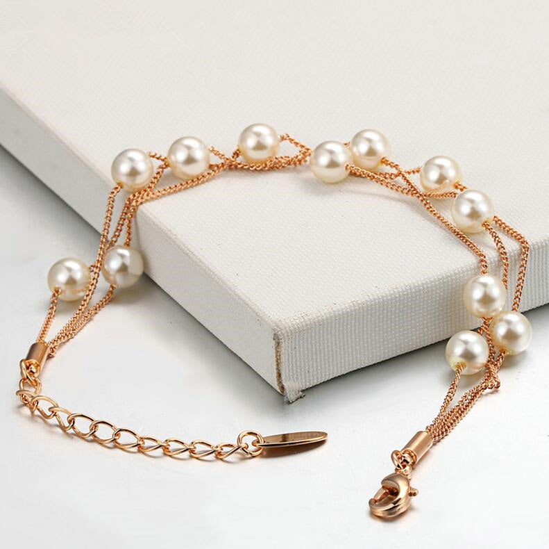 The  Pearl Bracelet Necklace  Gold Jewelry For Women Gift Party Wholesale