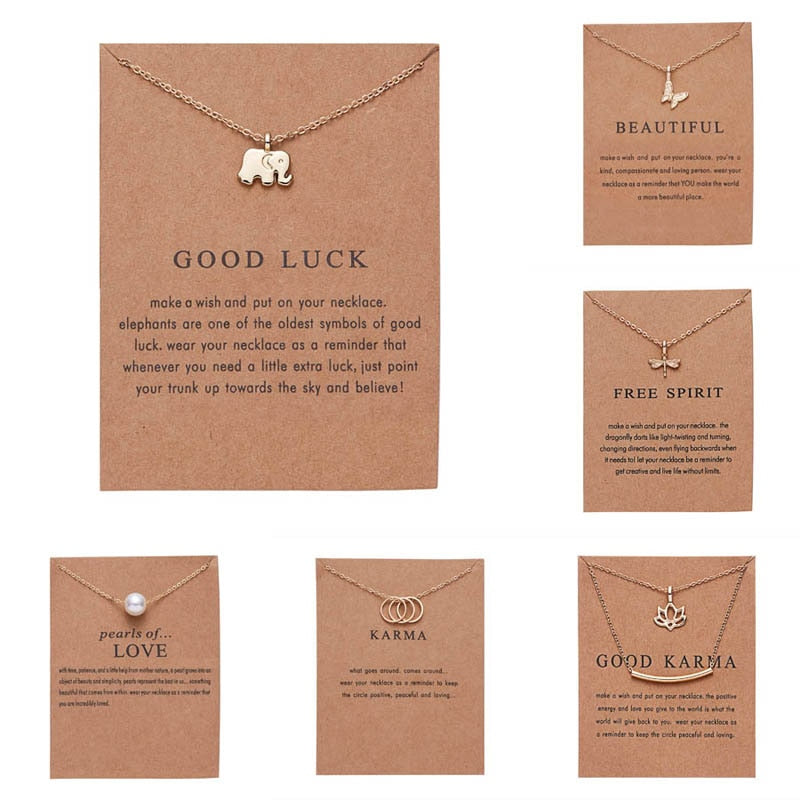 New hot star paper card necklace series Multi-set diamond pendant clavicle chain Women's personalized jewelry wholesale