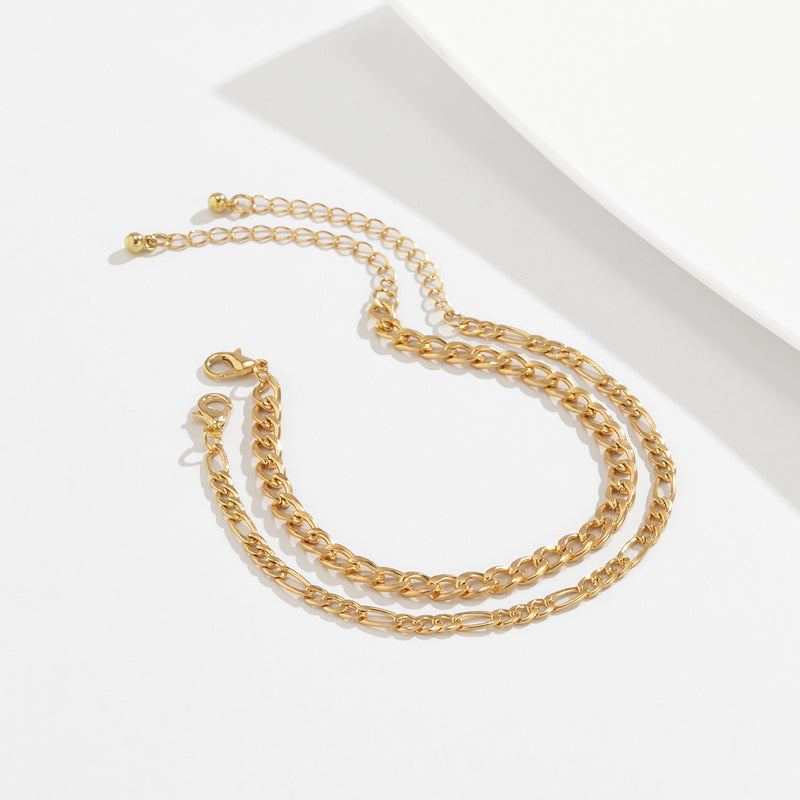 European And American New Metal Chain Bracelet Set