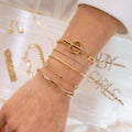 Alloy geometric plating bracelet