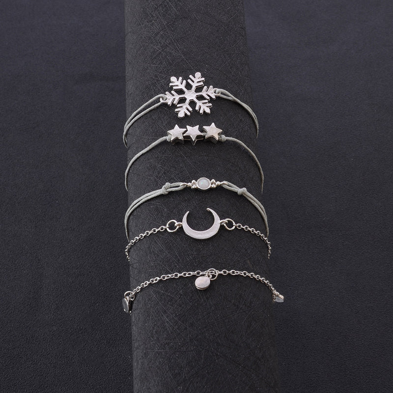 Snowflake crescent bracelet