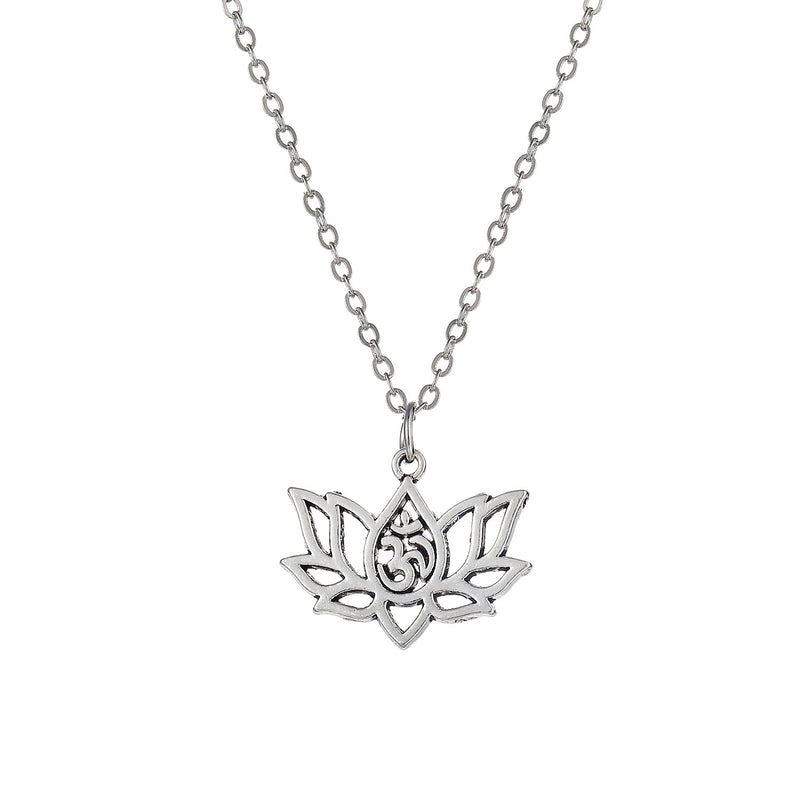 Hollow alloy lotus necklace