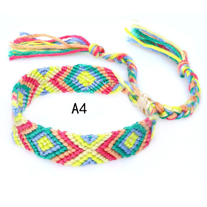 Colorful cotton hand-woven bracelet