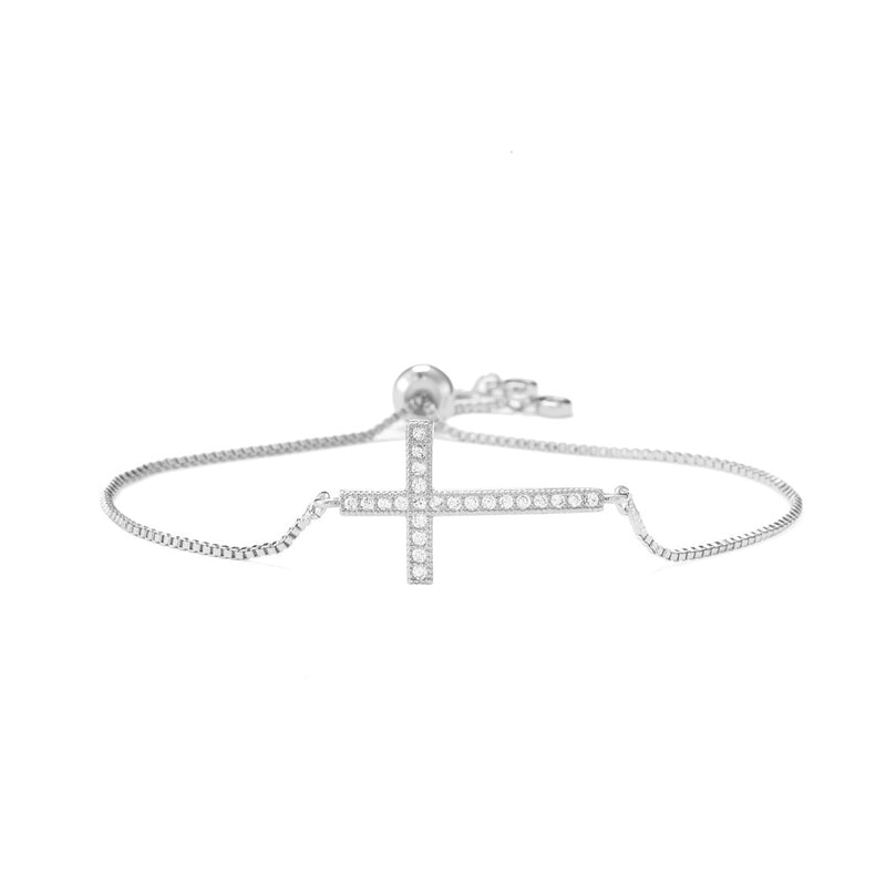 Classic zircon cross bracelet