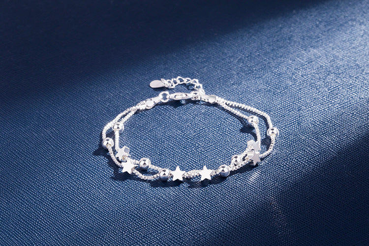 Double layer star transport bead bracelet