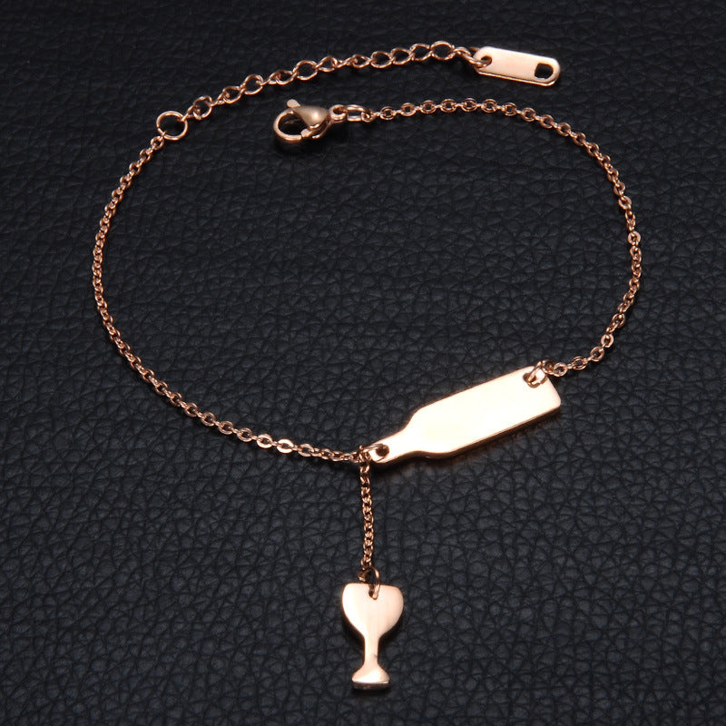 Stainless steel wine glass bracelet