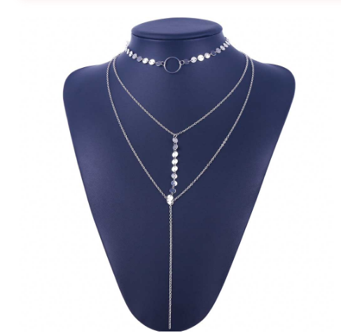 Sequined multi-layer necklace