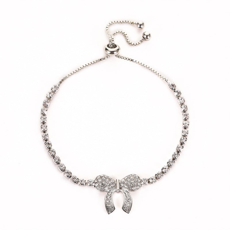 Diamond Bowknot Crystal Charm Bracelet