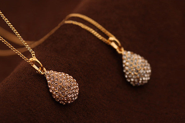 Fashion full diamond drop necklace