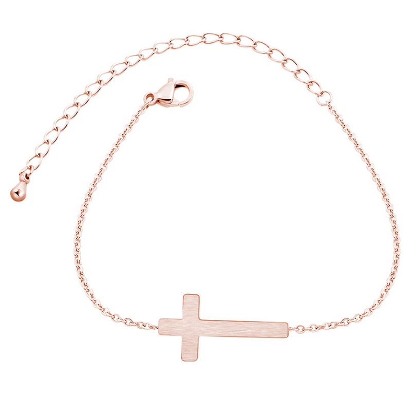 Cross Pendant Stainless Steel Bracelet