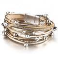 Multi-Layer Pu Leather Bracelet Women Fashion