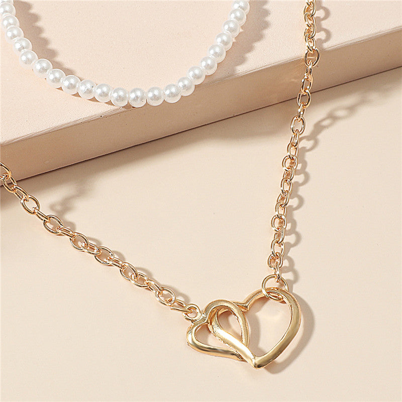 Alloy Multilayer Love Choker Clavicle Chain