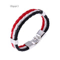 Flag Color Leather Bracelet PU Leather Bracelet