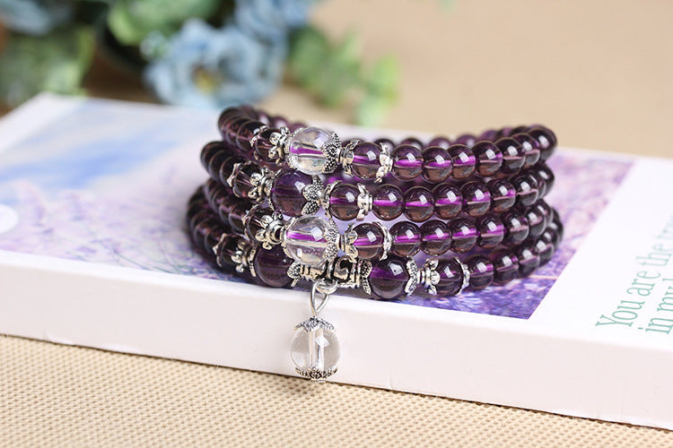 Multi-turn amethyst bracelet