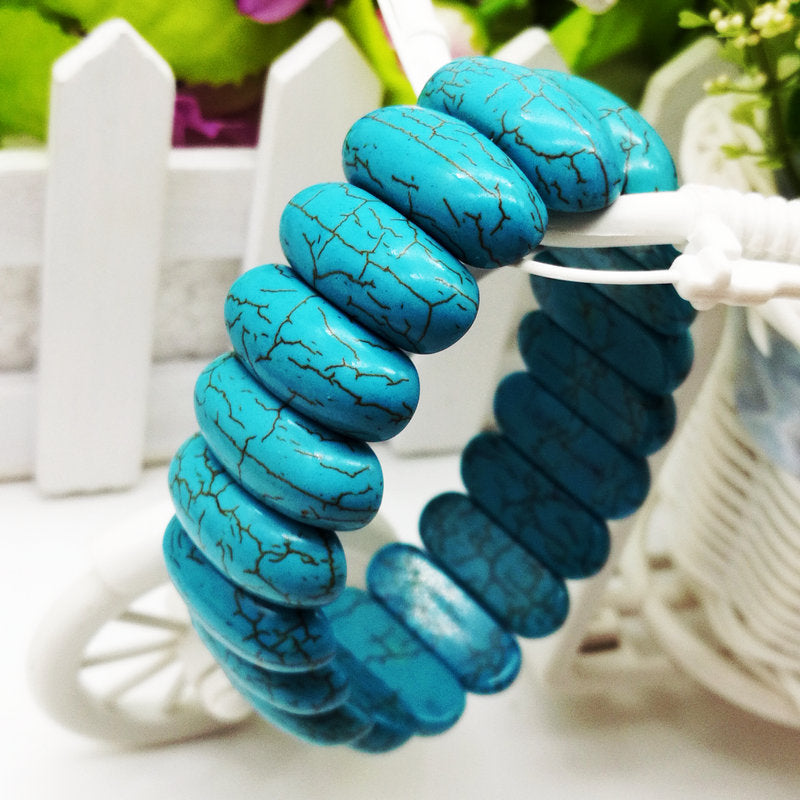 Turquoise stretch beaded bracelet
