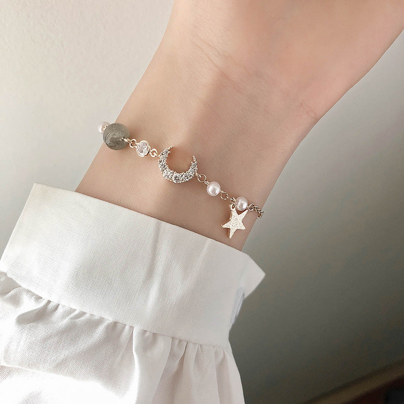Ladies Star Moon Bracelet