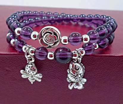 Cute Little Elephant Charm Beaded Bracelet